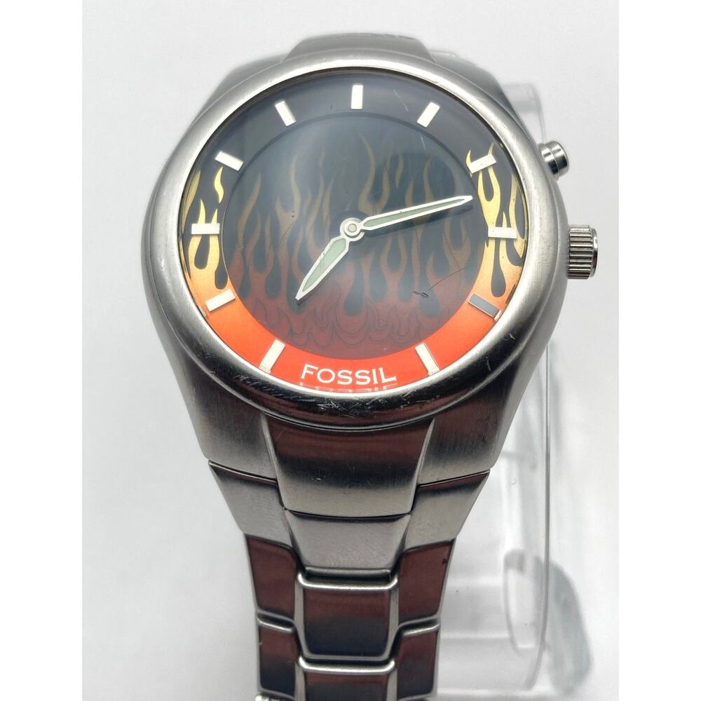 Fossil Big Tic Flame Animation JR-8115 Men's Watch 39mm - New Batteries Works